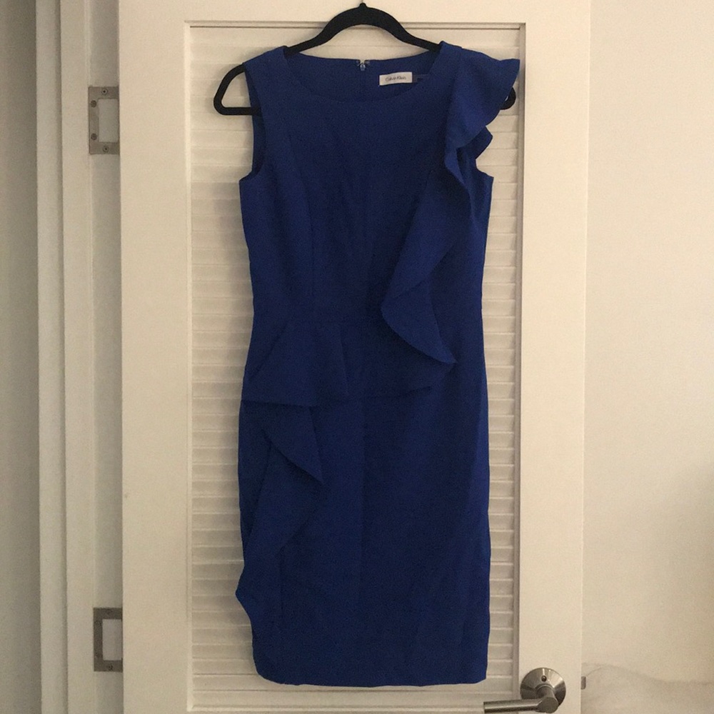 Blue sleeveless dress